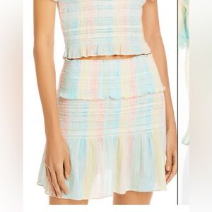 LoveShackFancy Camilla rainbow  Mini Skirt